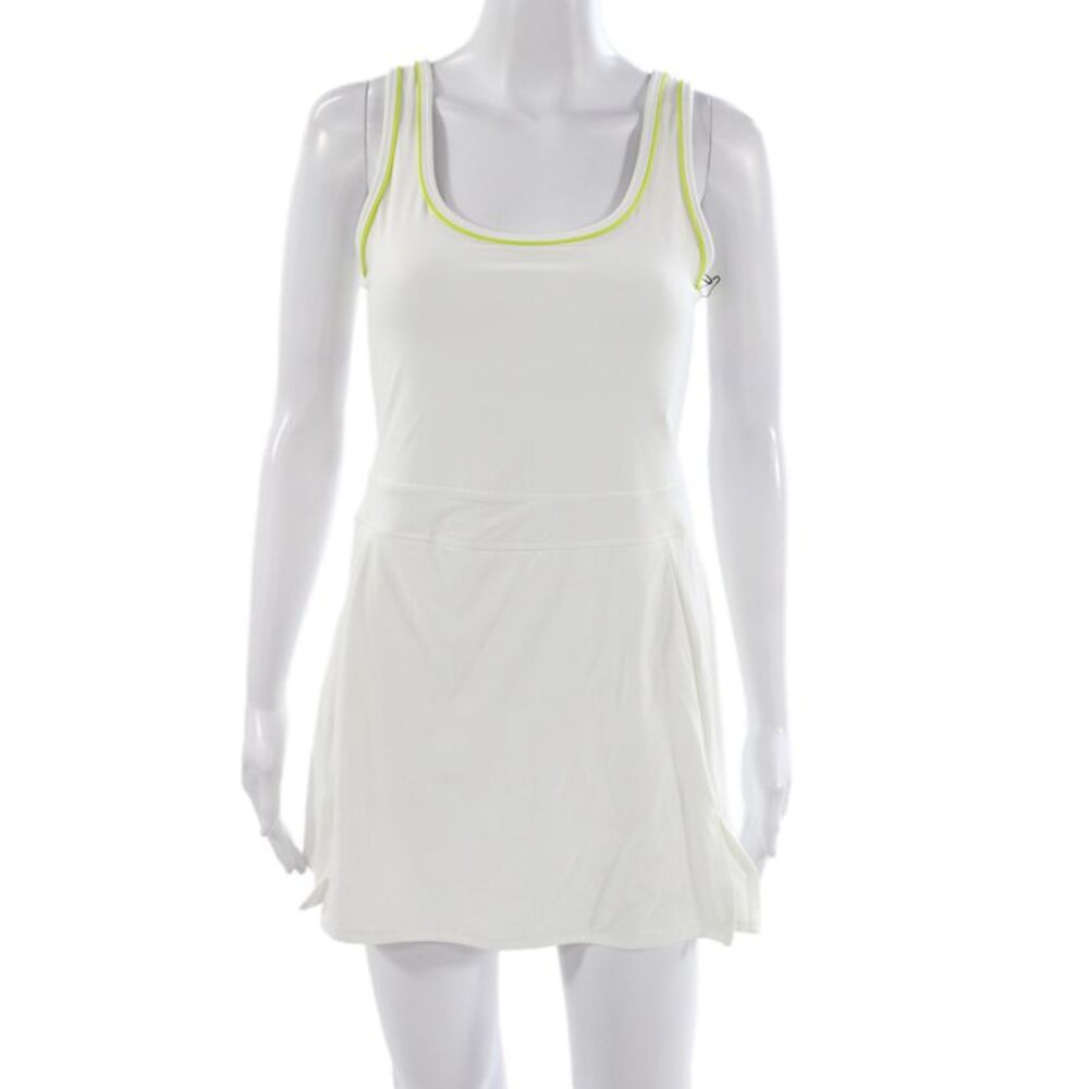Splits59 Womens Athletic Sleeveless Scoop Neck Short Nylon Dress White Size S